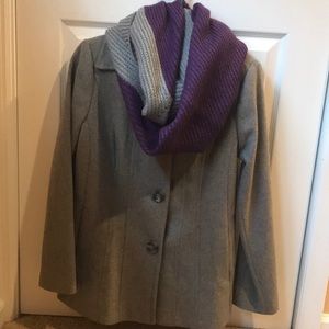 London Fog Coat & 2 scarves
